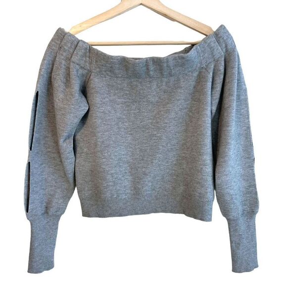 Good American Off Shoulder Sweatshirt Top - Picture 2 of 7